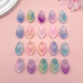Set of 20 gradient frosted glass lotus petal charms with holes for DIY jewelry making - Mixed Glass Lotus Leaf Style (SN1354)