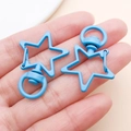 Moschettone a stella in metallo blu con finitura opaca e base girevole a 360 gradi - Blu