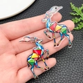 Colorful geometric acrylic antelope pendant with vibrant mosaic pattern and DIY hole - Deer Style (23975) / 43x28x2mm