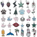 30 assorted colorful enamel alloy charms for DIY jewelry featuring various cute motifs - Mixed 30pcs Enamel Styles (SN1099)