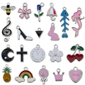 Collection de 19 pendentifs assortis en alliage émaillé pour la création de bijoux DIY - Série K Blanc Émail Lot de 20 (SN1483)