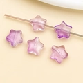 Macro view of light purple gradient star glass beads on pins for DIY jewelry making - Transparent Purple Fine Shimmer