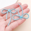 Ciondoli a fiocco azzurro con trama a spirale per gioielli fai-da-te e accessori - 42x37mm / Blu lago