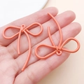Ciondoli a fiocco arancione corallo in lega di zinco con trama a spirale per il fai da te - 42x37mm / Arancione