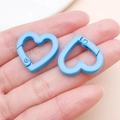 Sky blue heart-shaped metal lobster clasps for DIY jewelry and bag charms - Blue