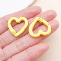Matte yellow heart-shaped spring clasp for DIY bag charms and keyrings on hand - Yellow