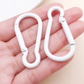 Coppia di moschettoni in alluminio bianco opaco a forma di zucca per portachiavi e accessori fai-da-te - Bianco