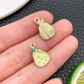 Pendentifs poire en finition dorée et émail jaune pour création de bijoux - Style Poire (24400) / 16x10x1mm
