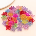 Mixed color transparent acrylic flower pendants with hole for DIY jewelry making - 16x16mm