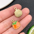 Pendentif en émail en forme de kaki avec dorure pour la création de bijoux DIY - Style Kaki (24415) / 16x12x1mm