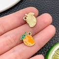 Pendentifs mangue en alliage pour bracelets DIY avec finition émaillée éclatante - Style Mangue (24416) / 12x13x1mm
