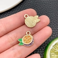 Pendentif fruit de la passion en alliage émaillé pour fabrication de bijoux - Style Fruit de la Passion (24420) / 15x16x1mm