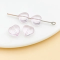 Detail von 10mm hellrosa transparenten Herzperlen aus Glas für DIY-Schmuckherstellung - Herz Perle / 1 Stück/Packung (10mm) / Transparent Rosa (26925)