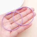 Purple coated wire keychain rings with secure screw locking connectors for DIY projects - Purple