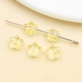 Translucent light yellow star-shaped glass spacer beads with holes for DIY jewelry - Five-Pointed Star (26714) / 1 Piece (8x8mm) / Transparent Yellow