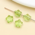 Translucent light green star-shaped glass spacer beads for DIY jewelry making - Five-Pointed Star (26715) / 1 Piece (8x8mm) / Transparent Green