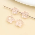 Star shaped translucent light pink glass beads for DIY jewelry and bracelets making - Transparent Pink