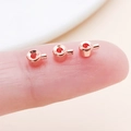 Rose gold copper jewelry stopper beads with red stone for DIY bracelets and necklaces - Flat Rose Gold (25901)
