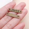 Antik bronze Rechteck Faith Verbindungsstück für DIY Armband Schmuckherstellung - FAITH Buchstaben (5608)