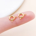 DIY jewelry 6mm golden spring ring clasps for necklaces and bracelets on fingertip - 6mm / Gold (21094)