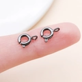 DIY jewelry 6-7mm copper spring ring clasp in gunmetal finish on fingertip - Gun Black (25911)