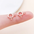 Pair of 6mm rose gold spring ring clasps for DIY jewelry necklace and bracelet making - Rose Gold (25913)