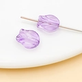 Macro detail of light purple tulip glass beads with vertical holes for jewelry making - Transparent Purple Tulip (26707)