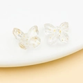 Handmade transparent butterfly glass charms with gold leaf gradient for DIY jewelry making - Butterfly Shape (26973) / 1个装 (10x11mm) / Transparent White Gold Foil