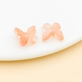 Pink and orange gradient butterfly glass beads for DIY jewelry and hair accessories - Transparent Orange