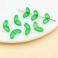 Translucent emerald green crescent glass beads for DIY jewelry and hair accessories - Transparent Dark Green Leaf (23873) / 1 Piece (6.5x14x3mm)