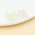 Delicate cream butterfly resin pendant with frosted texture for DIY jewelry making - Transparent Champagne Gold Foil