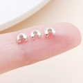 Silver-plated C-shaped crimp bead covers for DIY jewelry making on fingertips - Small Bright Silver (25582)