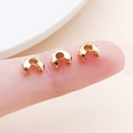 Three gold-plated Crimp Covers in C-shape for professional DIY jewelry making and crafts - Large KC Gold (25595)