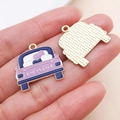 DIY purple heart car alloy pendant charm for keychains with IN MINE lettering - Purple Heart Taxi (27208)