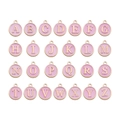 Ciondoli rotondi alfabeto A-Z in smalto rosa e oro rosa per creazione gioielli fai da te - Lettera A / Rosa