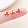 Rose gold copper C-shape crescent moon bead cover connectors for DIY jewelry making - Large Rose Gold (25597)
