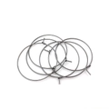 Five dark grey stainless steel round hoop earrings with open buckle DIY accessories - 20mm / Gun Black