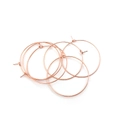 Five rose gold hoop earring findings with secure pin closure for DIY jewelry making - Rose Gold