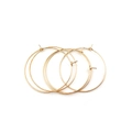 Set of two pairs of minimalist gold-plated circular hoop earrings with pin closures - 20mm / KC Gold