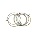 Four vintage bronze circular DIY earring hoops with simple pin clasp closure - Bronze