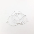 Five pieces of silver round metal hoop earring findings for DIY jewelry making accessories - Bright Silver