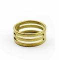 Three-layer parallel hollow gold ring with a minimalist geometric design for daily wear - One Size / Jump Ring Opener