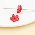 Perline di vetro a forma di fiore di ciliegio rosso traslucido per gioielli fai-da-te - Petalo di fiore di ciliegio (26950) / 1 Pezzo/Confezione (10mm) / Rosso Trasparente