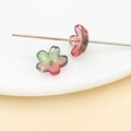 Perles de cerisier en verre dégradé rose et vert pour la création de bijoux DIY - Pétale de fleur de cerisier (26953)