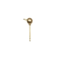 Golden earring hook with small bead and hanging loop for DIY jewelry crafting - Gold Brass Stud Ear Hook (8617)
