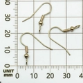 18mm golden fish hook earring components with ball and loop for DIY jewelry making - KC Gold Cross Large Ear Hook (18845)