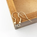 Pair of gold-plated fishhook earring wires with coil and ball for DIY jewelry making - KC Gold Stamped 925 Ear Hook (11784)