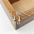 Silver S925 sterling silver French ear hooks for DIY handmade jewelry earrings - White K Stamped 925 Ear Hook (11785)