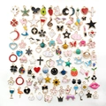 Assorted colorful enamel DIY charms with stars, rabbits and fruit in golden alloy finish - New Enamel Alloy Charm Style (M413)