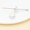 Perles fleurs de cerisier en verre aurore transparent avec revêtement AB iridescent - Pétale de fleur de cerisier (26965)
